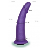 Фиолетовая гладкая изогнутая насадка-плаг - 17 см. - LOVETOY (А-Полимер) - купить с доставкой в Камышине