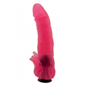 Розовая насадка для страпона с клиторальными лепестками - 18,5 см. - LOVETOY (А-Полимер) - купить с доставкой в Камышине