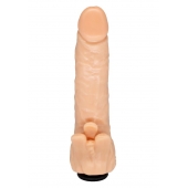 Телесная гелевая насадка-фаллос с клиторальными лепестками - 18,5 см. - LOVETOY (А-Полимер) - купить с доставкой в Камышине
