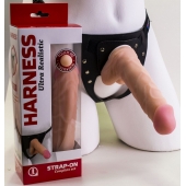 Страпон Harness из двух предметов: регулируемые трусики и насадка-фаллос - 17,5 см. - LOVETOY (А-Полимер) - купить с доставкой в Камышине