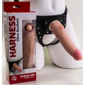 Реалистичный страпон Harness из трусиков и насадки-фаллоса - 18,5 см. - LOVETOY (А-Полимер) - купить с доставкой в Камышине