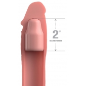 Телесная насадка-удлинитель 2 Inch Silicone X-tension with Strap - 20,3 см. - Pipedream - в Камышине купить с доставкой