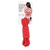 Красная хлопковая веревка для связывания - 3 м. - Lux Fetish - купить с доставкой в Камышине