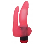 Двойной вибромассажер из розового геля - 17 см. - LOVETOY (А-Полимер)