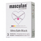 Ультрапрочные презервативы Masculan Ultra Safe Black - 3 шт. - Masculan - купить с доставкой в Камышине