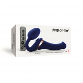 Синий безремневой страпон Multi Orgasm Size S с клиторальной стимуляцией - Strap-on-me - купить с доставкой в Камышине