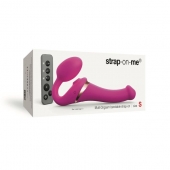 Ярко-розовый безремневой страпон Multi Orgasm Size S с клиторальной стимуляцией - Strap-on-me - купить с доставкой в Камышине