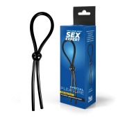Черное силиконовое лассо с шариком для утяжки - Sex Expert - в Камышине купить с доставкой