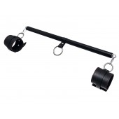 Черная распорка для ног с кожаными манжетами - Pecado - купить с доставкой в Камышине