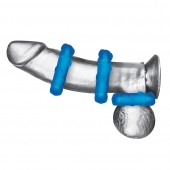 Комплект из трех голубых эрекционных колец 3-Pack Ribbed Rider Cock Ring Set - BlueLine - в Камышине купить с доставкой