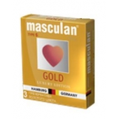 Презервативы Masculan Ultra Gold с золотым напылением и ароматом ванили - 3 шт. - Masculan - купить с доставкой в Камышине