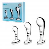 Набор из 3 стальных стимуляторов простаты Stainless Steel P-spot Training Set - b-Vibe - в Камышине купить с доставкой