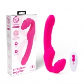 Розовый безремневой страпон на радиоуправлении Strapless Together - 22 см. - Together Toy - купить с доставкой в Камышине