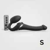 Черный безремневой страпон Multi Orgasm Size S с клиторальной стимуляцией - Strap-on-me - купить с доставкой в Камышине