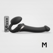 Черный безремневой страпон Multi Orgasm Size M с клиторальной стимуляцией - Strap-on-me - купить с доставкой в Камышине