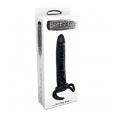 Чёрная насадка-фаллос для двойного проникновения INFLATABLE DILDO SLIM DONG  - 13,5 см. - Toyz4lovers - в Камышине купить с доставкой