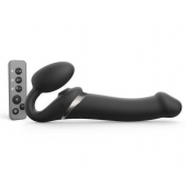 Черный безремневой страпон Multi Orgasm Size L с клиторальной стимуляцией - Strap-on-me - купить с доставкой в Камышине