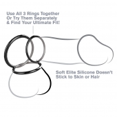 Набор из трех черных эрекционных колец Silicone 3-Ring Stamina Set - Pipedream - в Камышине купить с доставкой