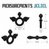 Черное эрекционное кольцо с крыльями Rooster Jeliel Angel - Velv or - в Камышине купить с доставкой