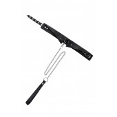 Черный кожаный ошейник-воротник с поводком - Pecado - купить с доставкой в Камышине