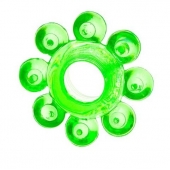 Зеленое эрекционное кольцо-цветок - Toyfa Basic - в Камышине купить с доставкой