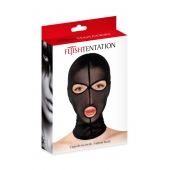 Черная сетчатая маска на голову с отверстиями для глаз и рта - Fetish Tentation - купить с доставкой в Камышине