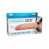 Полый страпон на ремнях 8’’ Hollow Silicone Strap-on - Pipedream - купить с доставкой в Камышине