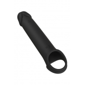 Черная насадка-удлинитель с вибрацией Vibrating Extender With Remote - Dream Toys - в Камышине купить с доставкой