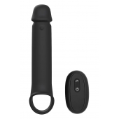 Черная насадка-удлинитель с вибрацией Vibrating Extender With Remote - Dream Toys - в Камышине купить с доставкой