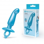Голубая анальная пробка для массажа простаты Hither Silicone Prostate Plug - 14,3 см. - b-Vibe - в Камышине купить с доставкой