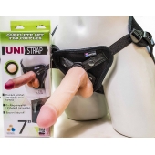 Страпон-унисекс с двумя насадками UNI strap 7  Harness - 19 и 16 см. - LOVETOY (А-Полимер) - купить с доставкой в Камышине