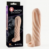 Телесная насадка-удлинитель Okoto со спиралевидным рельефом - 16 см. - Sitabella - в Камышине купить с доставкой