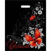 Черный пакет Glamour с вырубной ручкой (38х47 см) - Сима-Ленд - купить с доставкой в Камышине
