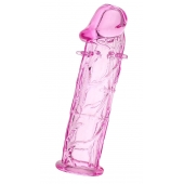 Розовая насадка фаллической формы - 12,5 см. - A-toys - в Камышине купить с доставкой