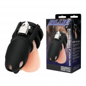 Черная клетка для пениса Silicone Small 2 in Cock Cage With Ball Divider - BlueLine - купить с доставкой в Камышине