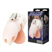 Белая клетка для пениса Silicone Small 2 in Cock Cage With Ball Divider - BlueLine - купить с доставкой в Камышине