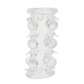 Прозрачная насадка на пенис с шипами и бугорками JELLY JOY LUST CLUSTER CLEAR - Dream Toys - в Камышине купить с доставкой