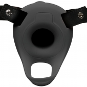 Черный полый страпон с вибрацией 2’’ Erection 28X Smooth Vibrating Silicone Penis Sheath - XR Brands - купить с доставкой в Камышине