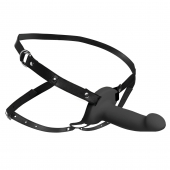Черный полый страпон с вибрацией 2’’ Erection 28X Smooth Vibrating Silicone Penis Sheath - XR Brands - купить с доставкой в Камышине