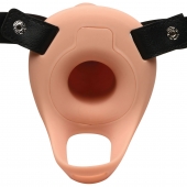 Телесный полый страпон 2  Erection 28X Smooth Vibrating Silicone Penis Sheath - 16 см. - XR Brands - купить с доставкой в Камышине