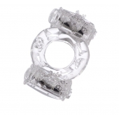 Прозрачное виброкольцо с двумя вибропульками - Toyfa Basic - в Камышине купить с доставкой