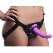 Лиловый поясной страпон Navigator Silicone G-Spot Dildo with Harness - 17,8 см. - XR Brands - купить с доставкой в Камышине