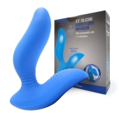 Синий вибромассажер простаты 3,5’’ Curve P-spot Massager - 12 см. - Erokay - в Камышине купить с доставкой