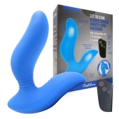 Синий вибромассажер простаты 3,5’’ Remote Control Curve P-spot Massager - 12 см. - Erokay - в Камышине купить с доставкой