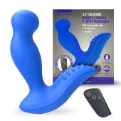 Синий вибромассажер простаты 3,5’’ Remote Control P-spot Massager - 12,5 см. - Erokay - в Камышине купить с доставкой