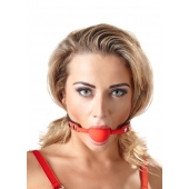 Силиконовый кляп-шар на чёрных ремешках Red Gag silicone - Orion - купить с доставкой в Камышине
