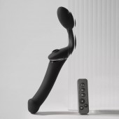 Черный безремневой вибрострапон Strap-On-Me Multi Orgasm Size XL - Strap-on-me - купить с доставкой в Камышине