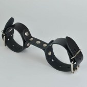 Черные кожаные наручники-фиксатор - Sitabella - купить с доставкой в Камышине