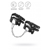 Черные кожаные наручники-браслеты из двух ремешков - Pecado - купить с доставкой в Камышине