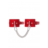 Красные мягкие кожаные оковы с люверсами - Pecado - купить с доставкой в Камышине